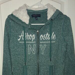 Womens Size M Aeropostale Zip Up Green Hoodie